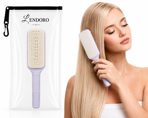 LENDORO Self-Cleaning Detangling Hair Brush, Retractable Bristles, Anti-Static, for All Hair Types (Random Color)