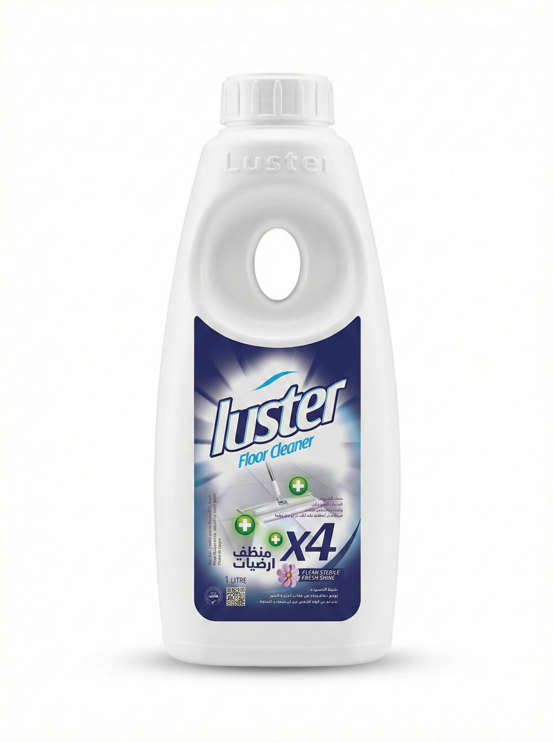 Luster X4 Concentrated Floor Cleaner Quad Power – Cleans, Polishes, Disinfects & Fragrances – Safe on Ceramic, Porcelain & Marble – Long Lasting Aromatic Scent 1L
