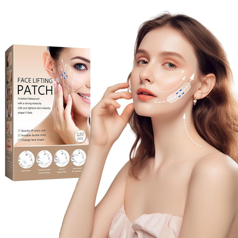 GQ 120 Pcs Face Lifting Patch, Invisible Stretchable Facial Tape, Instant V-Shaped Lifting for Double Chin Eyes Skin Facial Wrinkles Double Chin