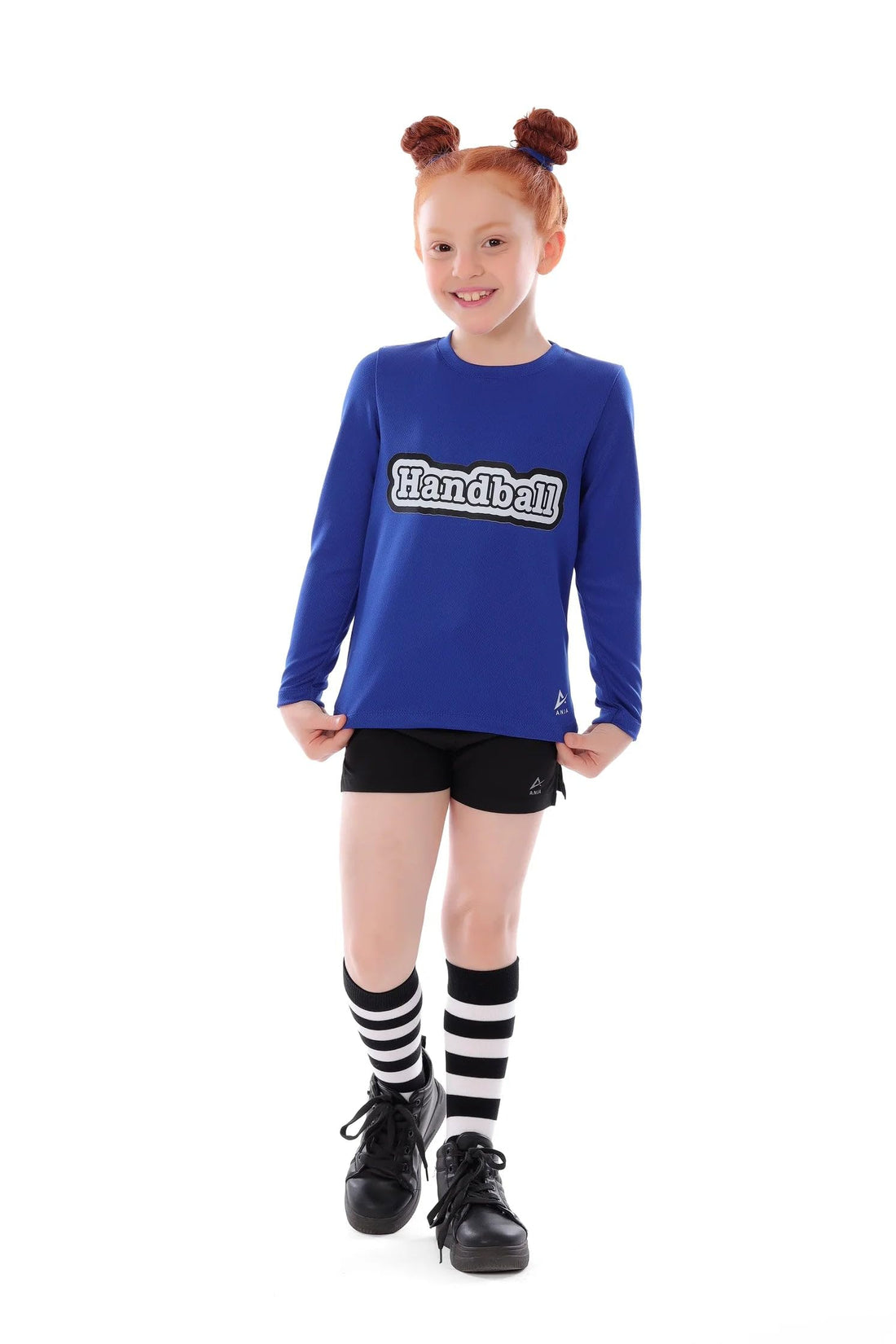 Girls Blue Handball T-Shirt – Sporty Athletic Top