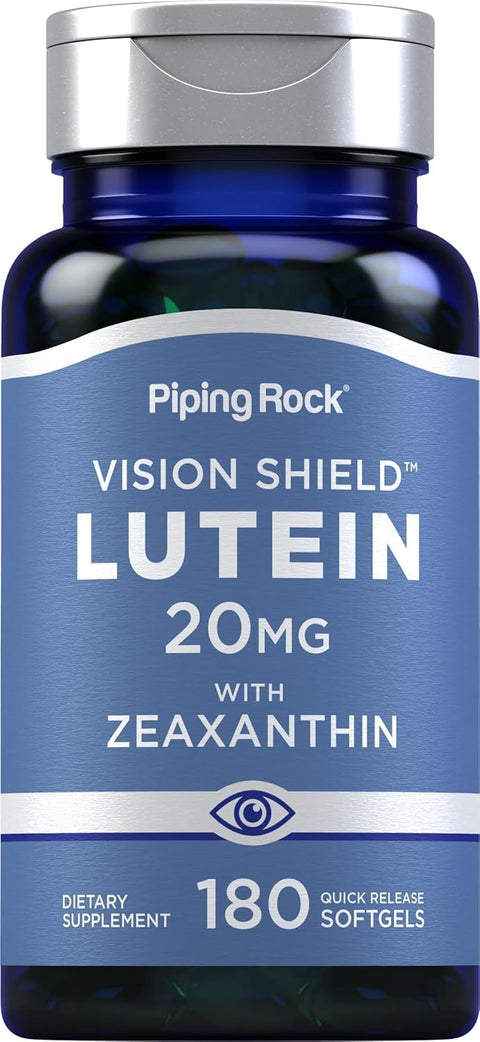 Eye Vision Support with Lutein & Zeaxanthin | 20mg Marigold Extract Blend | 180 Softgels | Non-GMO, Gluten Free