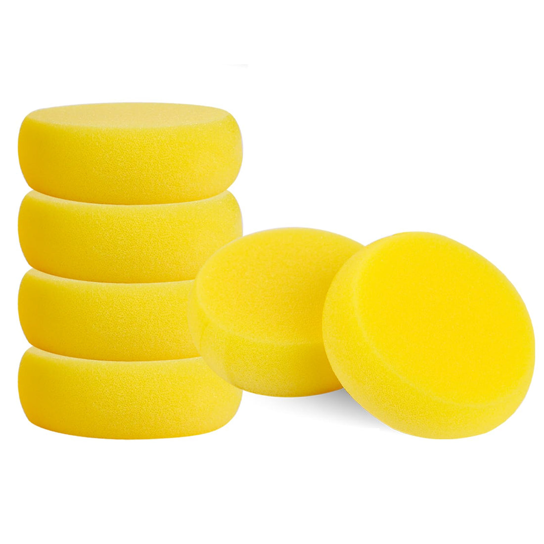 KALIONE 6 Pcs Pottery Sponges, Round Painting Sponge 3inch Yellow Artist Sponges Craft Clay Sponge Watercolor Sponges for Face Painting Pottery Ceramics Art Crafts