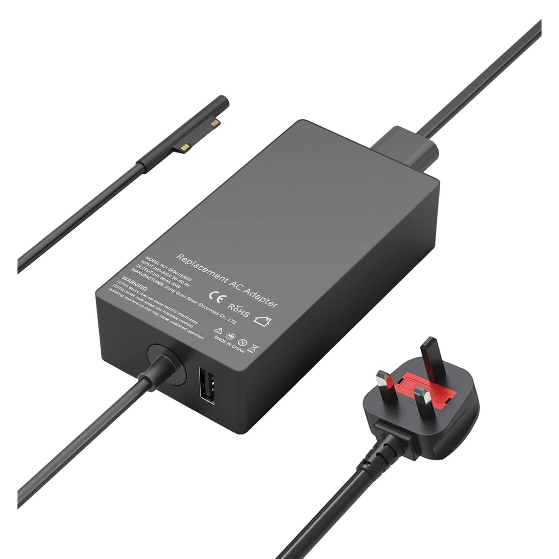 65W Surface Pro Charger Replacement Fit for Microsoft Surface Pro 3/4/5/6/7/8/9/X, Power Supply AC Adapter for Surface Laptop 5 4 3 2 1 Surface Go 1 2 3, Surface Book 1 2 3 Power Supply Cord