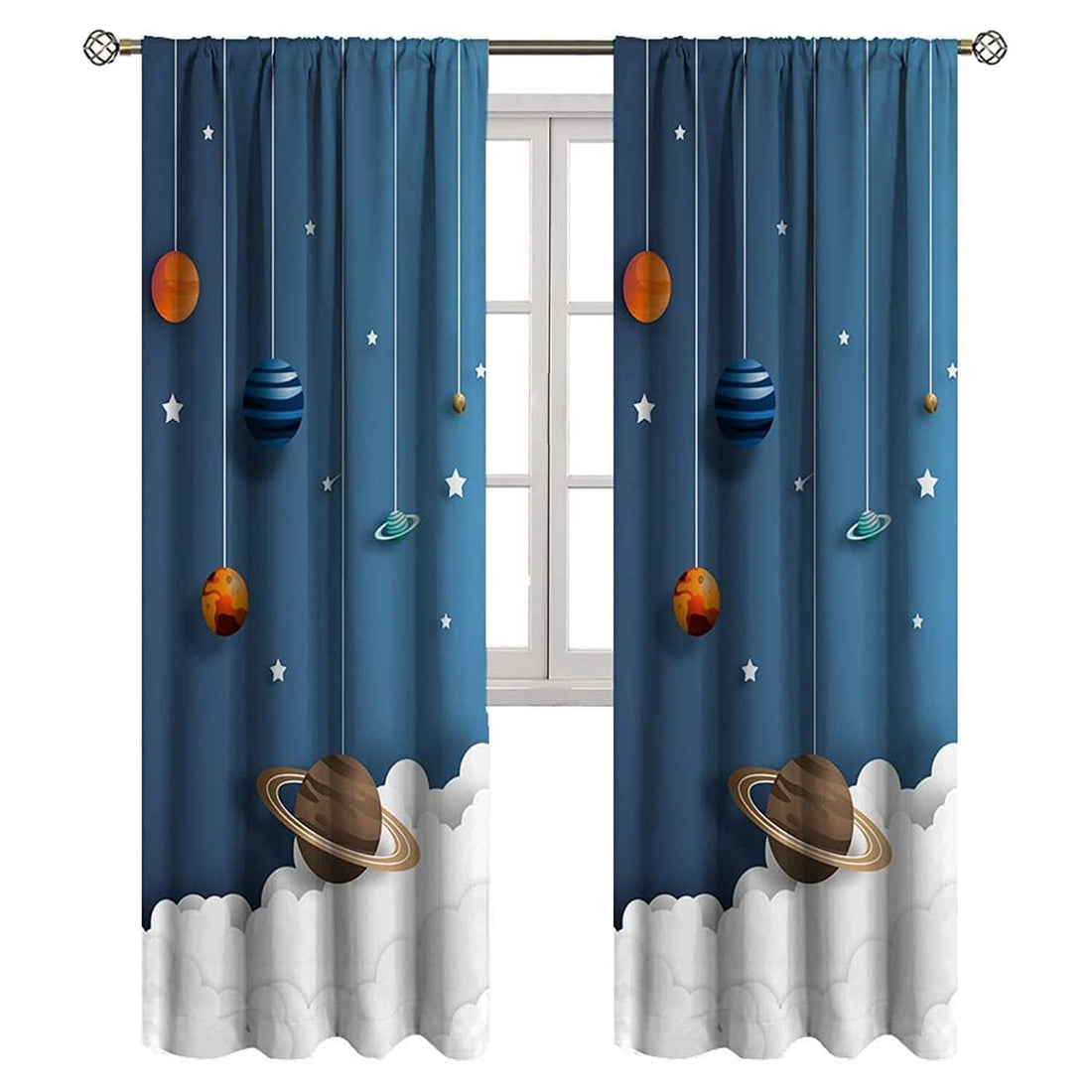 Naguib Selim K56 3D Printed Curtain for Kids Bedroom, Multi Color, 280 * 140 cm