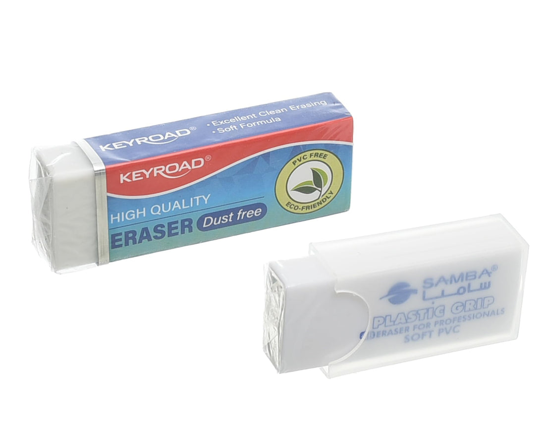 Keyroad Eraser Promo Pack - 2 Dust-Free Large + 1 Small Cased Samba -