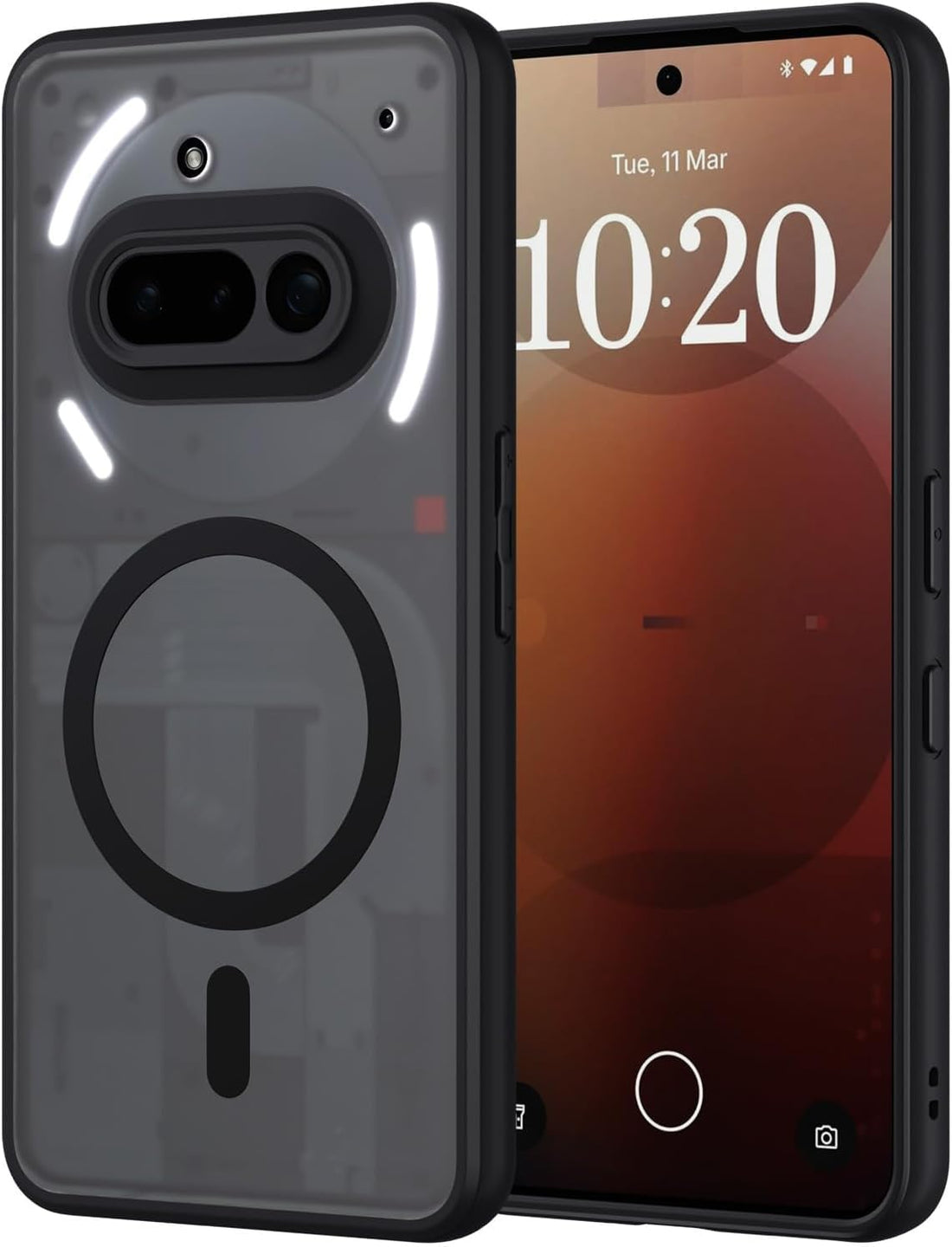 Grabist Magnetic case For Nothing Phone 3A, Translucent Matte, Military Grade Protection, Shockproof Cover with Camera Protection for Nothing Phone 3A 5G