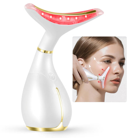 Red Light Face Soothing Tool, Facial Massaging for Skin Care with LED, Heated, and Vibration,Tightenings and Rejuvenation for Face and Neck