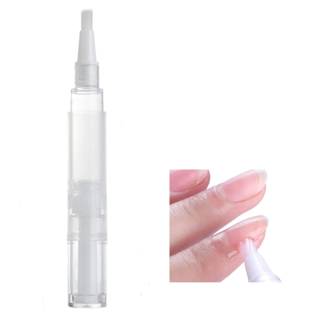 5ml Empty Clear Twist Pen with Brush Tip for Filling Nail Oil and Serum for Lip Gloss, Nail Nutrition Oil, Essential Oil, Nail Polish, Eyelash Growth, Perfume and More