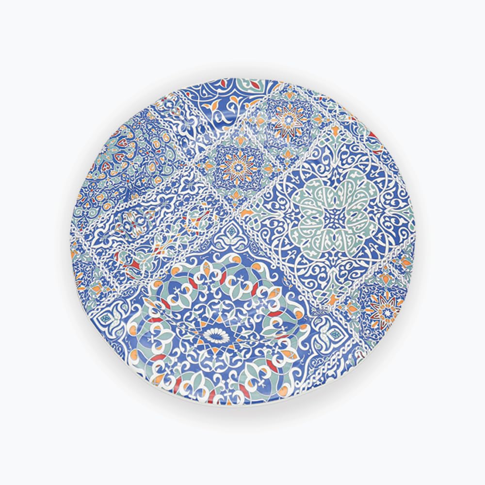 Moments Flat Plate, 28 cm Diameter, Khayameya Blue