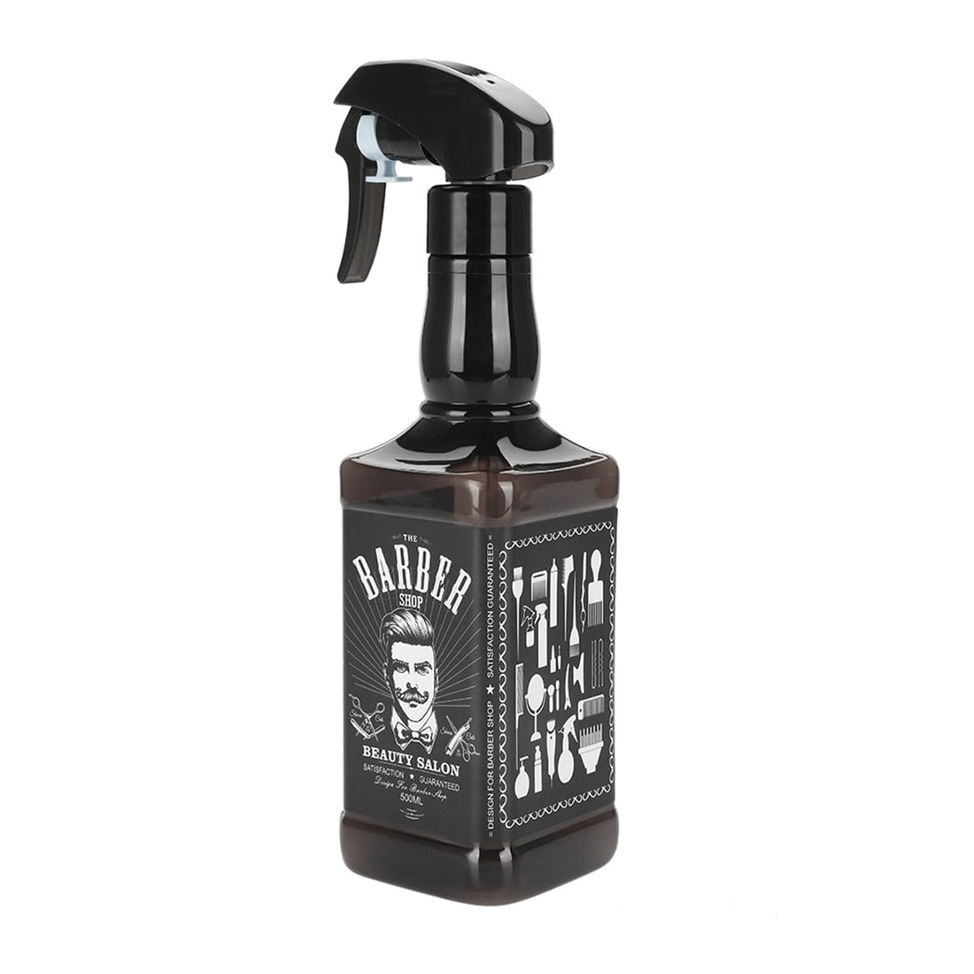 Semme Hairdressing Spray Bottlle, 500ml Plastic Hairdressing Spray Bottle Salon Barber Hair Tools Water Sprayer (Black)
