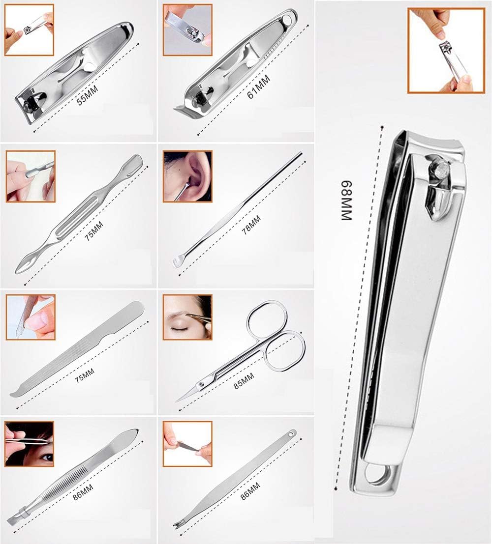 Manicure, Pedicure Kit, Personal Nail Clippers Set Stainless Steel Nail Kit Manicure Set Nail Clippers Pedicure Tools-9 in 1 nail clippers set