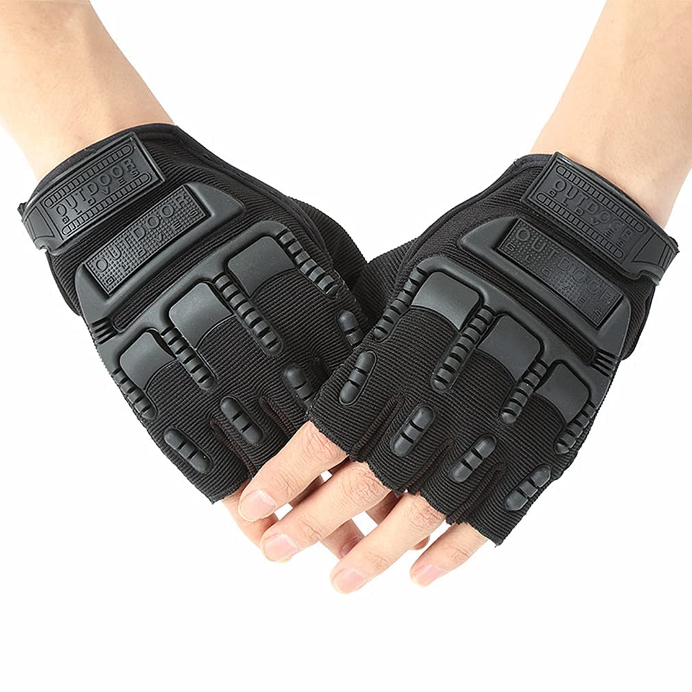 AdroitZ Sport Glove/Bike Riding Gloves Hiking, Cycling, Travelling, Camping, Outdoor, Motorcycle Riding Fingerless Half Finger Work Outdoor Gloves for Men & Women