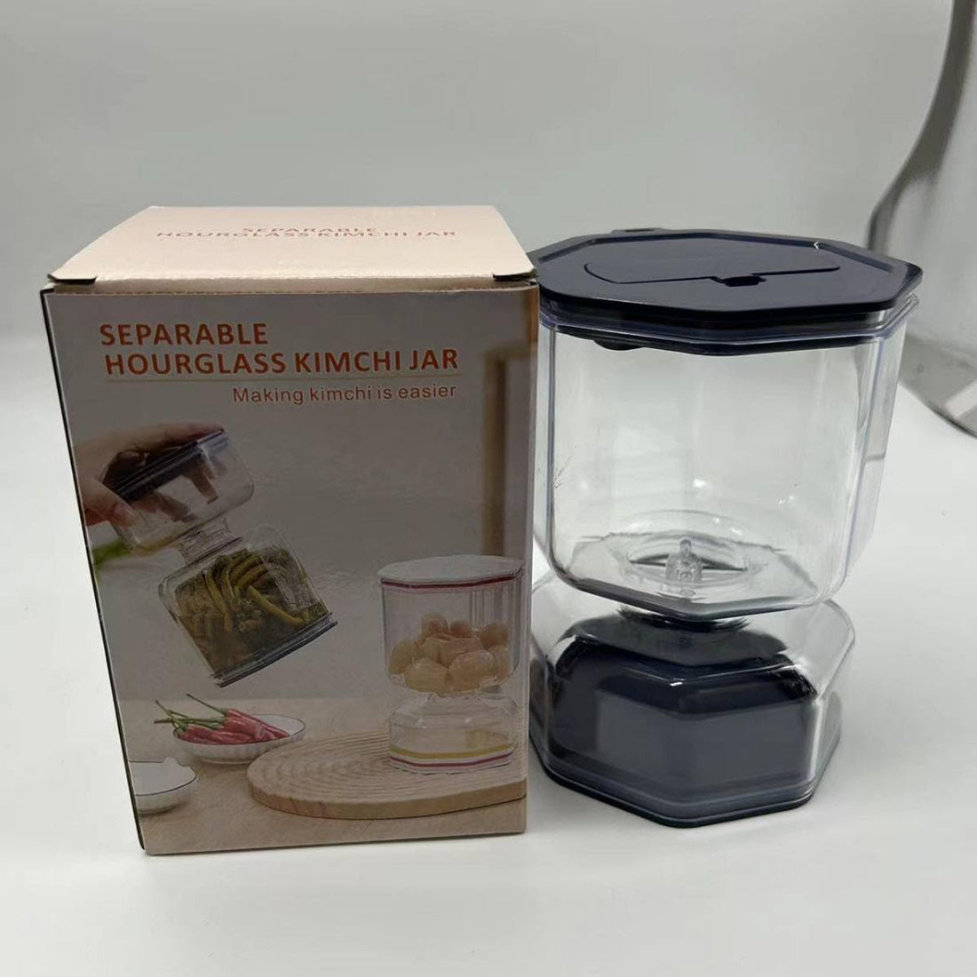 Trendy Pickle Jar: Keep Your Pickles & Olives in Style and Quality with Acrylic Hourglass Jars 250ml Generic