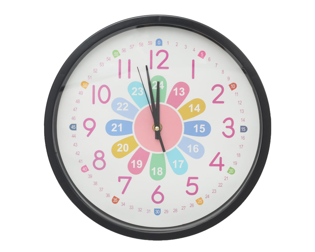 Cl-1 Wall Clock 30 * 4Cm Colorful And Easy-To-Learn Clock With 12-Hour And 24-Hour Formats For Precise And Effortless Time Reading By The Minute - Multi Colour
