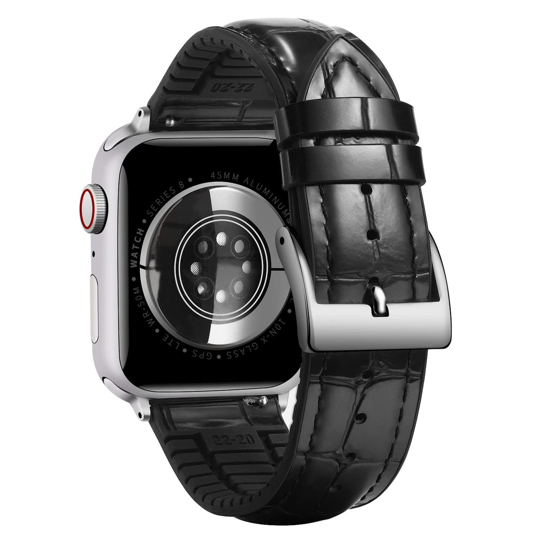BINLUN Leather Strap Compatible with Apple Watch Strap 45 mm 44 mm 49 mm 42 mm 41 mm 40 mm 38 mm Oil Wax Leather and Silicone Hybrid Replacement Strap Compatible with iWatch Ultra SE SE2 Series