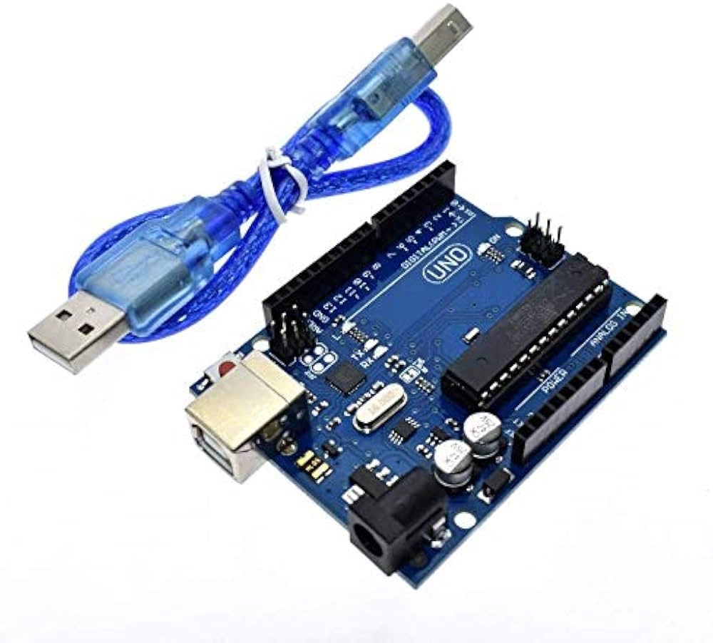 UNO R3 DIP IC Development Board with USB Cable, microcontroller, Electronics kit Blue prototyping Board (DIP IC)