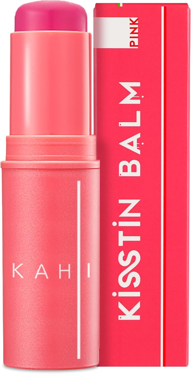KAHI Kisstin Balm Pink - Skin-Refining Face Balm Moisturizer & Makeup Stick | Nourishing Beauty Balm Moisturizer Stick | Multi-use Face Balm Stick | Makeup-enhancing Glow Balm (0.32 oz)