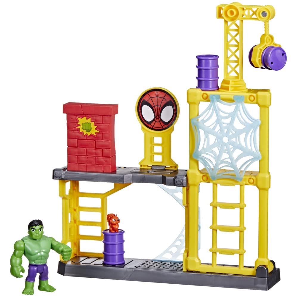 Hasbro Marvel Spidey and His Amazing Friends Hulk’s Smash Yard Pre-school Toy, Hulk Playset for Children Aged 3 and Up