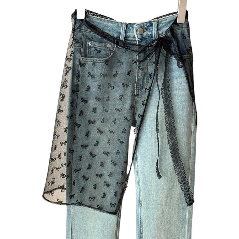 ZonShop Butterfly Sheer Lace Tulle Wrap Belt with Elegant Butterfly Pattern Top Layer for a Bold Fashion Look, Light and Soft, Feminine