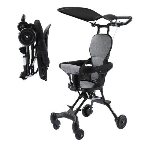 Beauenty Kids Stroller, Compact Baby Stroller, Lightweight Travel Stroller with Adjustable Handles and Backrest, One-Hand Fold, For Overhead Airplane Storage, Shopping, Walking, Travel (Style 2)