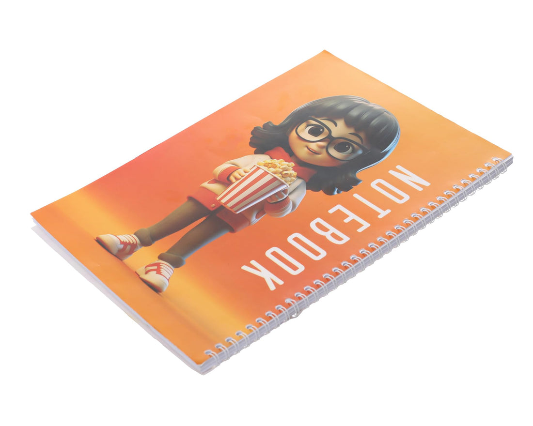 Extra Line University Notebook Double Spiral Ruled 80 Sheets Girl Design 220g Coated Cover A4