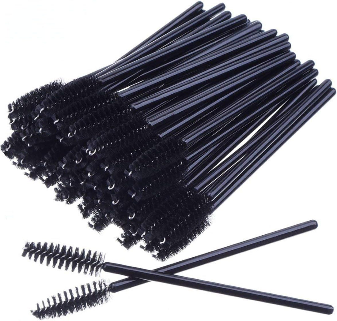 Disposable Eyelash Brushes Mascara Brushes Eyebrow Eyelash Applicator Makeup Brushes 50 Pcs Makeup Brush Set (Black)