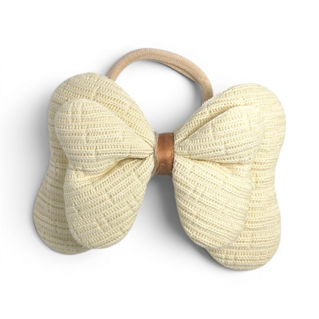 Catch Up Padded Bow Hair Tie for Women and Girls Soft Cushion Bow Scrunchie Elastic Ponytail Holder Comfortable Lightweight Non-Slip Daily Wear Stylish Feminine Accessory