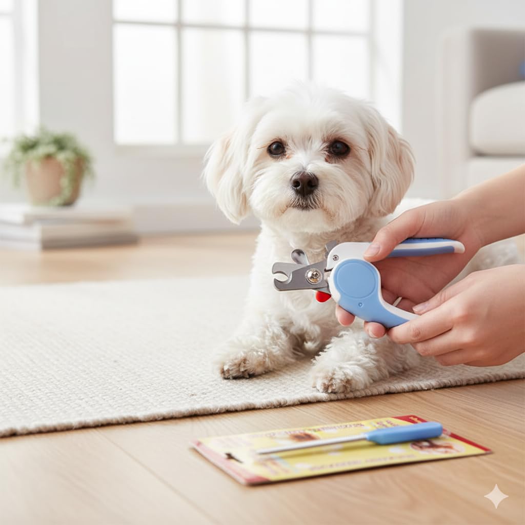 Professional Pet Nail Clippers with File – Best for Cats, Small Dogs and Small Animals (Blue)