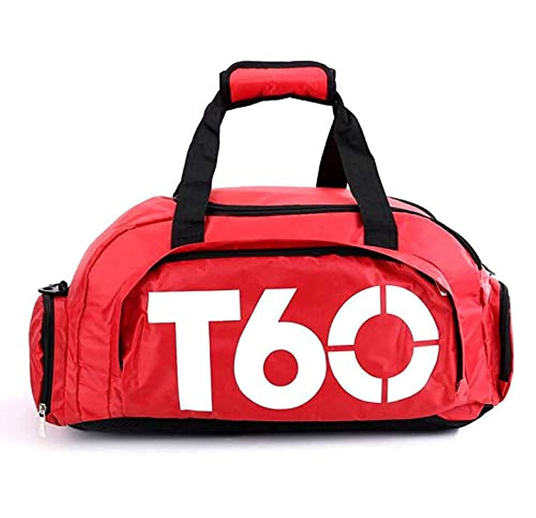 Beauenty Men's and Women's 3 in 1 Sports Fitness Bag with Shoe Position Dry and Wet Separation, Large Capacity, Foldable, Red