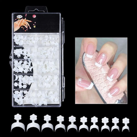 French Nail Tips 100PCS Short Square French Half Cover Nails Tips Press On Nails 12 Sizes French Fake Nail Acrylic White Nail Tips with Box for Christmas Nails Art