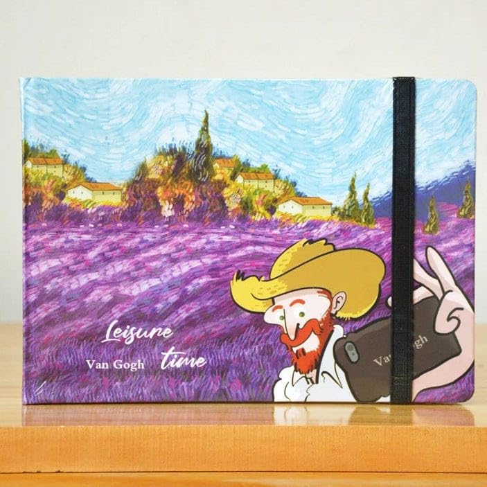 Sketchbook, hardcover, Van Gogh design, 50 pages, 160 gsm, A5 size (Lavender Field Edition)