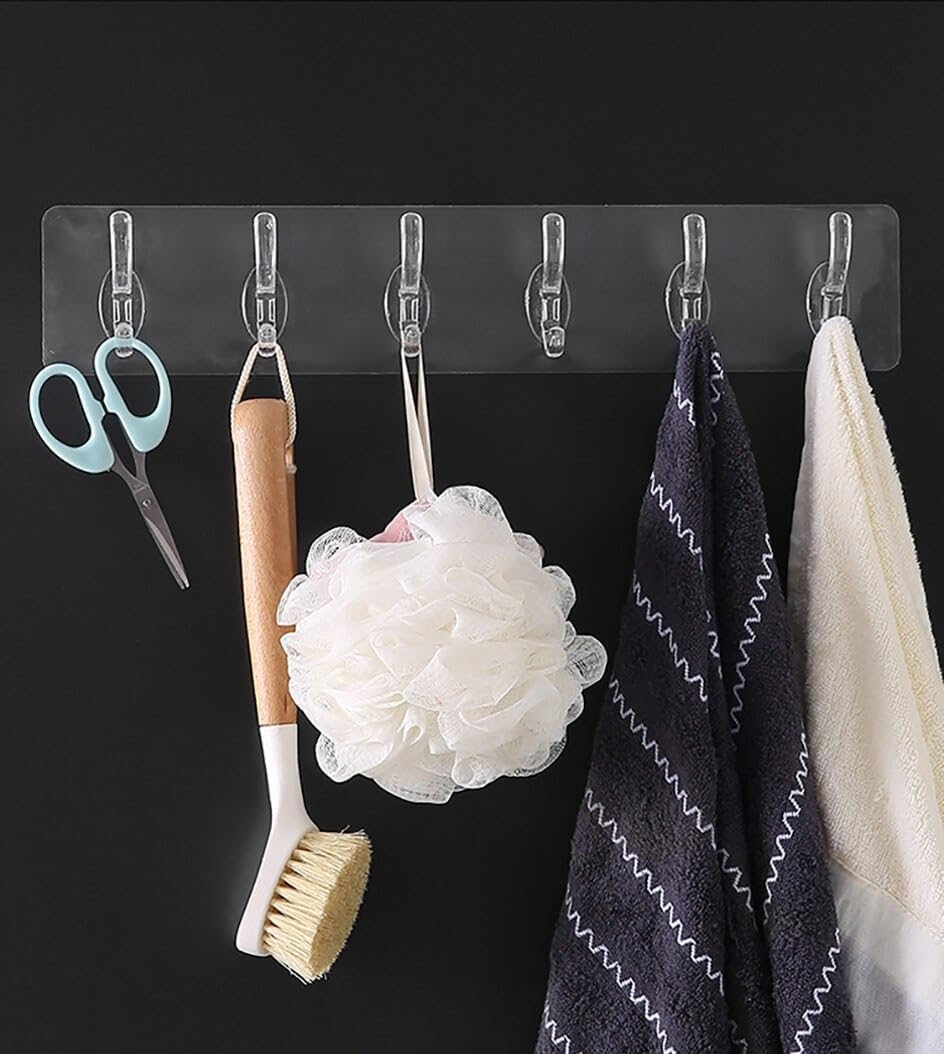 "Hook Flexible Clear Hanger (2 Pieces Each 6 Rows) - Easy and Convenient Organization for Kitchen, Bathroom, Rooms, Now Available to Buy by Di Pegui Bell