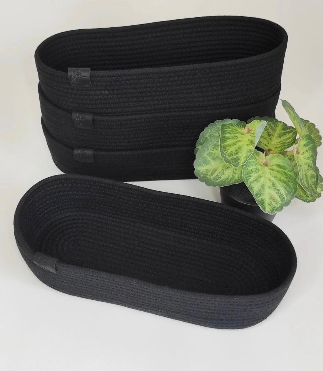 Woven It -Handmade Woven Black Decor Plates, 25cm x 11cm x 6cm can be used in Kitchen, toilet, living room, dining room, kids room, bed room, indoor & outdoor.