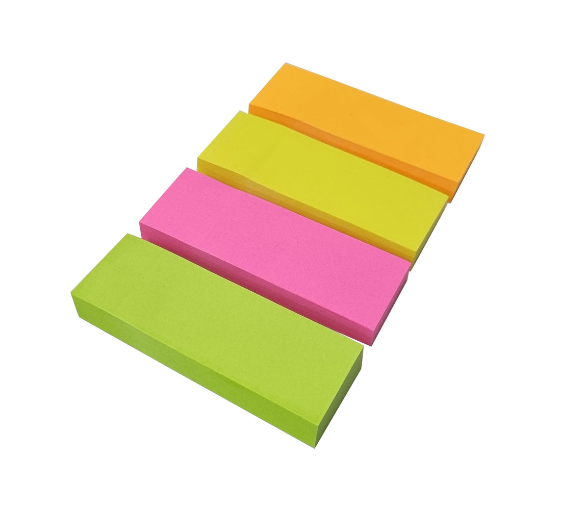 Sticky Notes 1 x 3 inch, 4 Colors Post Self Sticky Notes Pad Its, Bright Post Stickies Colorful Sticky Notes for Office, Home, School, Meeting, 100 Sheets/pad