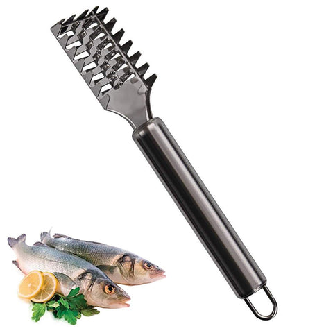 Fish scaler, Fish Scaler Remover with Stainless Steel Sawtooth, Ergonomic Handle Design with Firm Grip for Faster and Easier Fish Scales Skin Removing Peeling