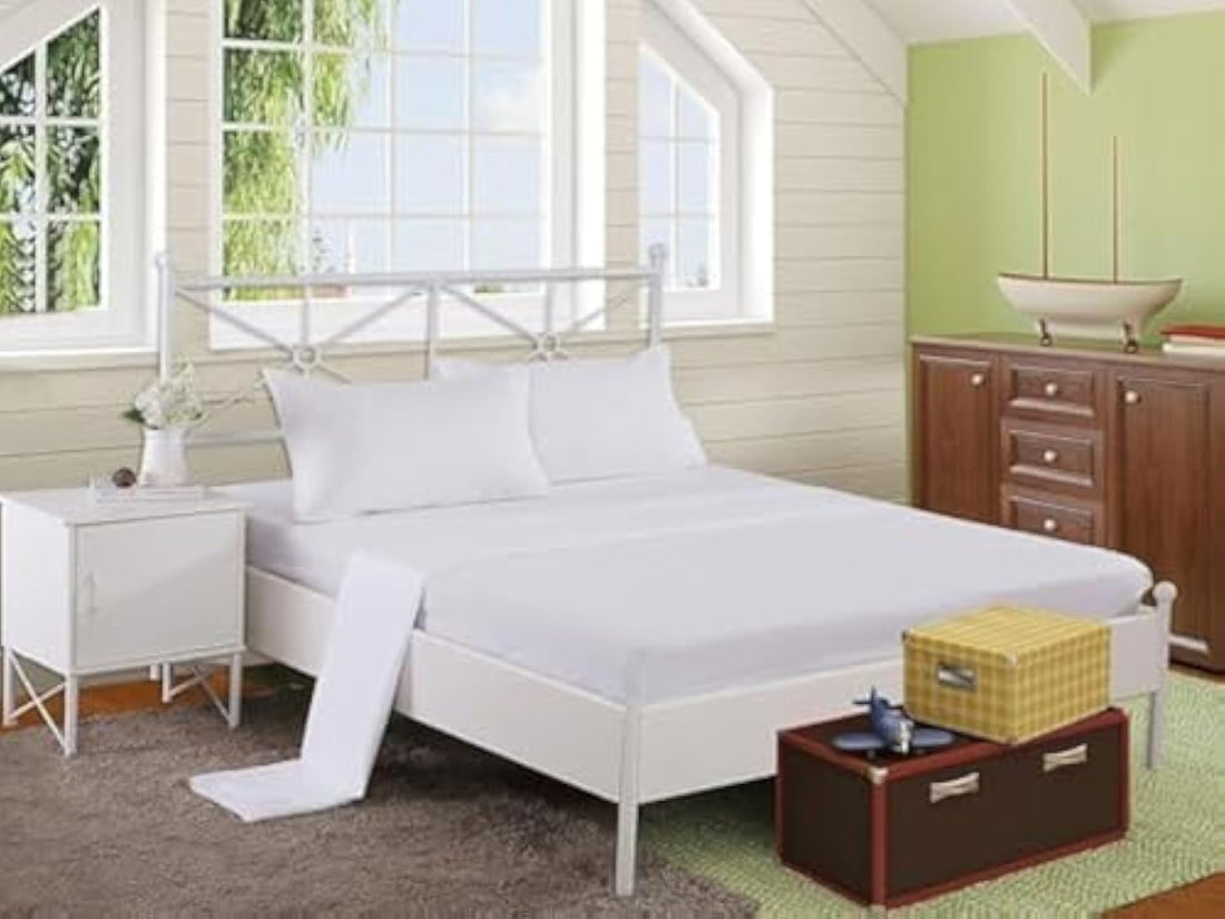 Snooze, Fitted bed sheet set 2Pcs, 120 * 200 cm, white