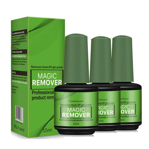3pcs Magic Gel Nail Polish Remover, Professional Removes Soak-Off Base Matte Top Coat Gel Polish in 3-5 Minutes, Nail Art Primer Lacquer Nails Salon No Hurt Your Nails - 15 ml