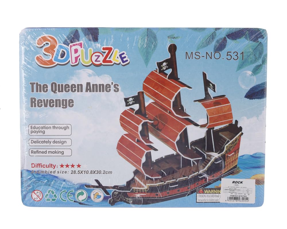 3A Ms-531 Carton The Queen Annes Revenge 3D Puzzle Toy For Kids - 3-5 Years Multi Color