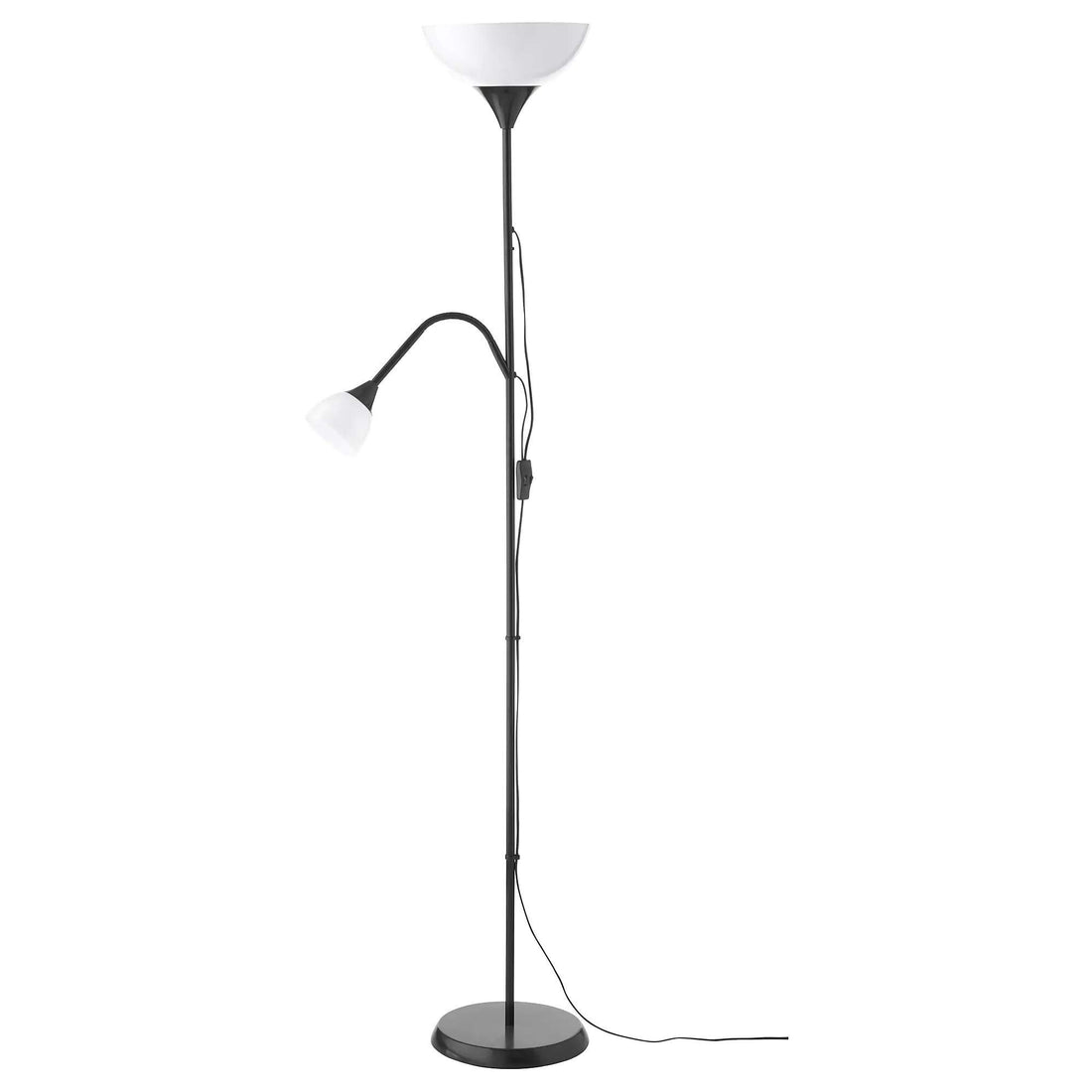 Floor uplighter/reading lamp, black