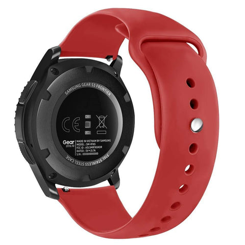 Sport belt compatible for Gear S3 Frontier/Classic Watch Band 22mm, Soft Silicone Strap Replacement Watch Bands compatible for Samsung Gear S3 and Galaxy Watch 46mm, Red