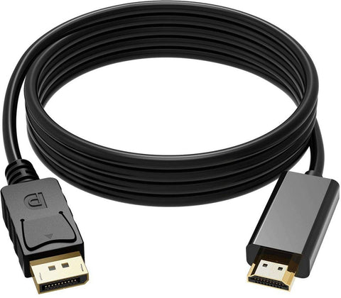 DisplayPort(DP) to HDMI Cable, Gold Plated DP to HDMI Cable 1080P for Full HD Video,Black Color 9.8ft/3m