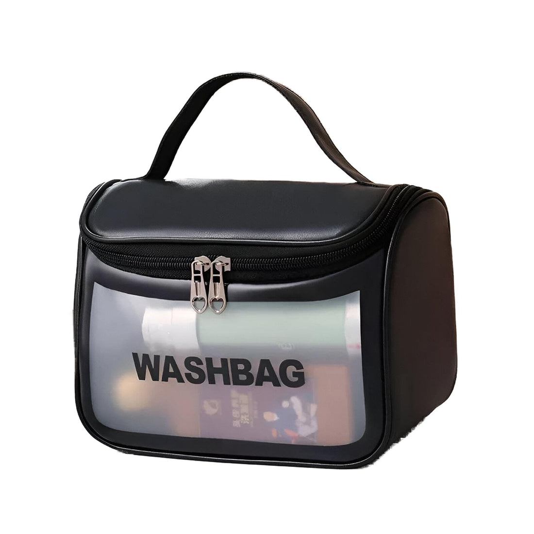 Makeup Organizer - Stylish and waterproof travel bag designed for all your cosmetics, creams, perfumes, and accessories in one place with high-quality fabric. (Black)