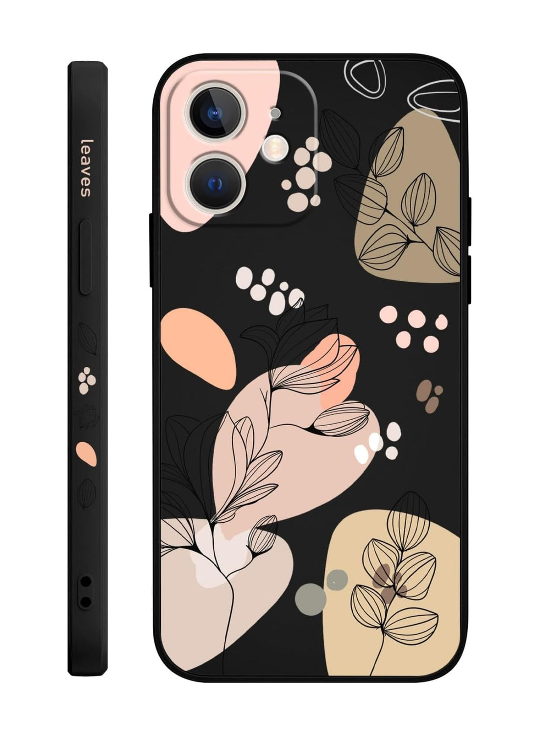 Fekra Red Butterfly for iPhone 11 Case Scratch Resistant Soft Slim Fit Floral for iPhone 11 cover - Morandi Black