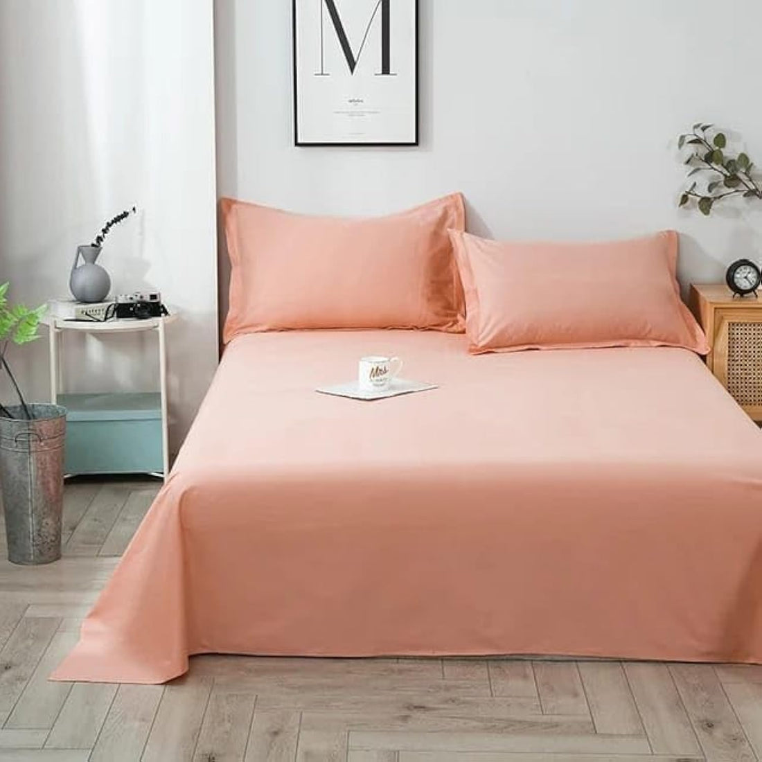 Line Sleep Microfiber Bed Sheet Set (Simon, 180 * 220 cm)