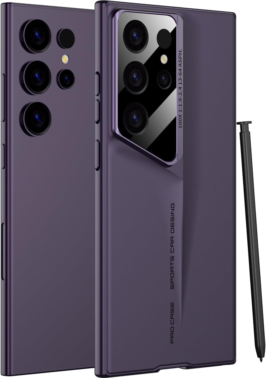 Galaxy S24 Ultra Case, Ultra Thin Hard PC Sports Car Design, Shockproof Full Body Protection Cover with Anti-Slip for Samsung Galaxy S24 Ultra Case,Ultra Thin Hard PC Sports Car Design, (Purple)