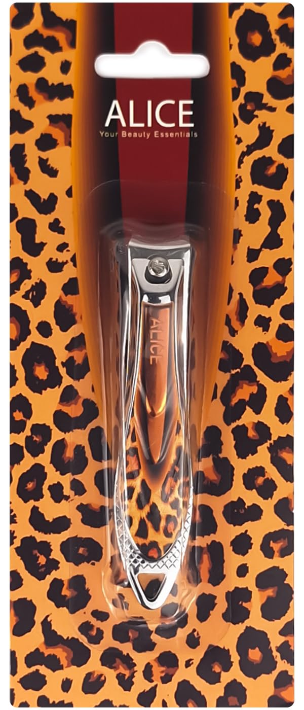 Alice - Nail Clipper, Stainless Steel Sharp Blade, Professional Nail Cutter For Men & Women, Luxury Wild Style (Orange)