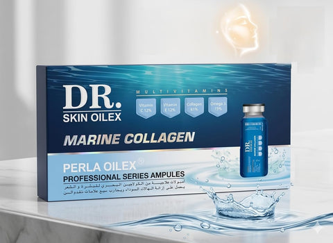 Professional Marine Collagen Ampoules for Skin & Hair Care (10ml) *5 - Advanced Nano Formula to Fight 7 Signs of Aging, Dark Circles, and Deep Hydration I by Al Shabrawini Pharmacy