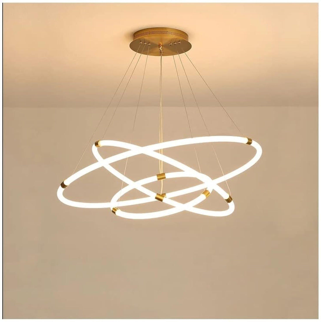 Moon Lights Metal Modern Ceiling Pendant Light With 3 Led-Gold