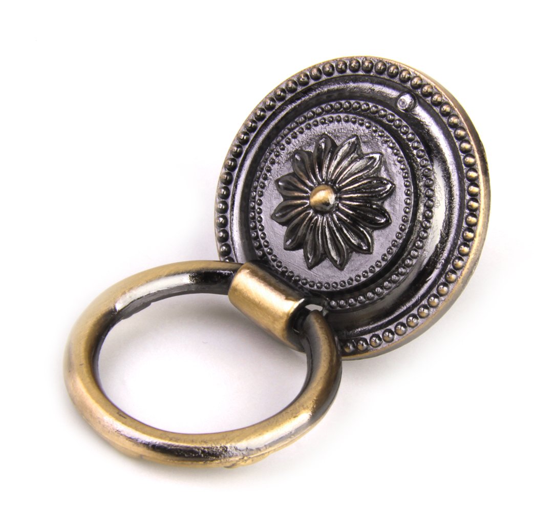 JAZZEEL A Classical Zinc Alloy Round Decorative Cabinet and Drawer Pull Handle - A Timeless and Ornate Knob for Wardrobe Doors and Other Furniture