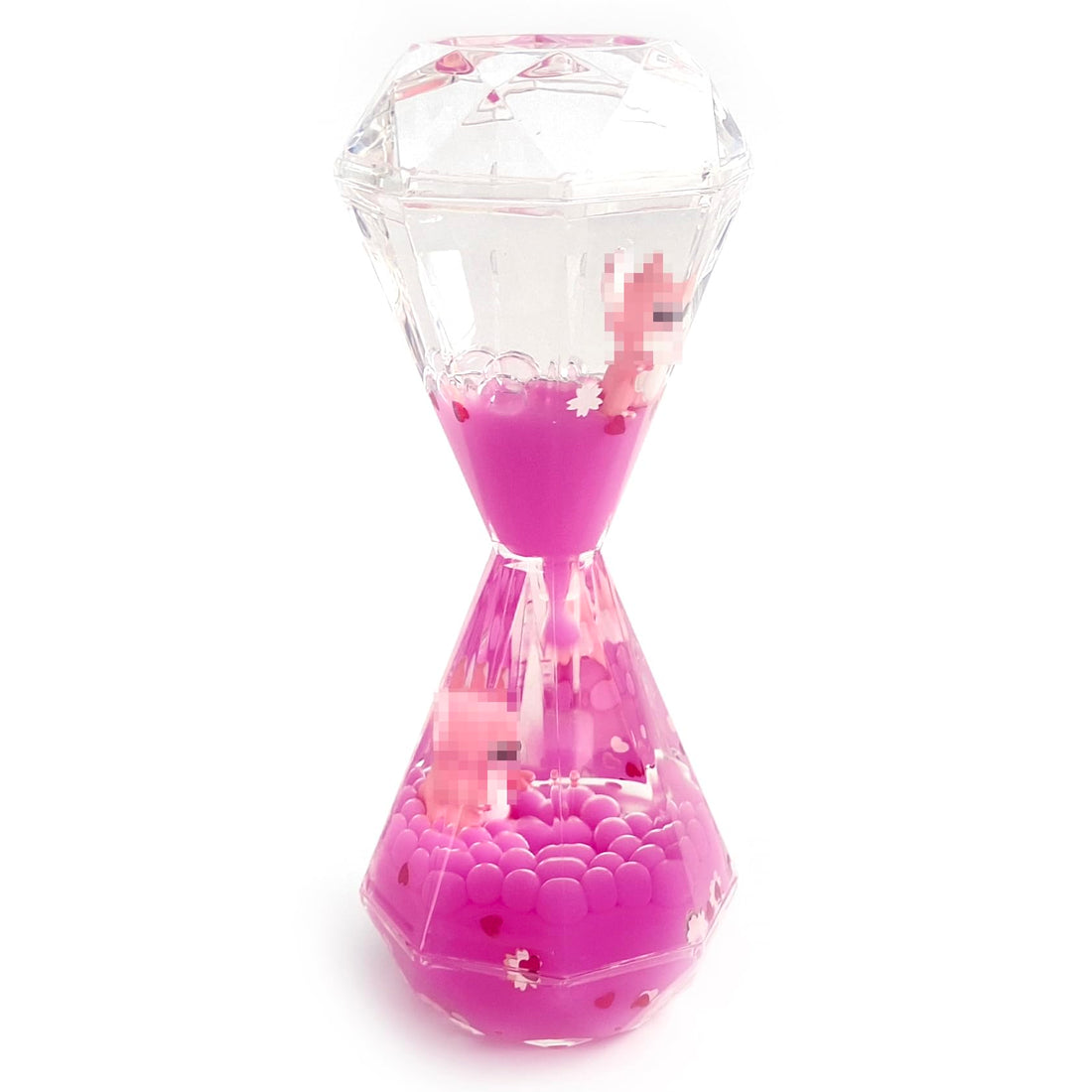 Water Hourglass Water Clock Timer Attractive Decor for Home and Office - Relaxing and Calming Toy, Liquid Motion Drop Timer - Best Gift Idea Gift Idea for Adults and Kids - 2 Jewels Shape (Fuchsia)